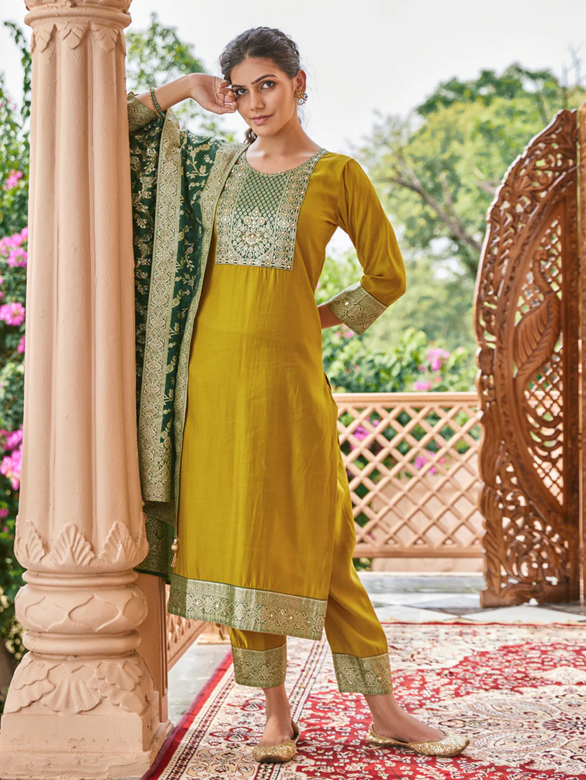 Red Embroidered Suit